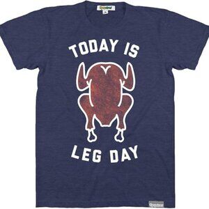 Tipsy Elves "Today is Leg Day" Navy Blue Thanksgiving Tee